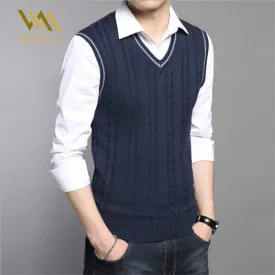 Mens Sweaters Autumn Winter Jacket Men Warm Pullovers Sleeveless O Neck Knitted Vest Femme Elegant Casual Sweater Vests