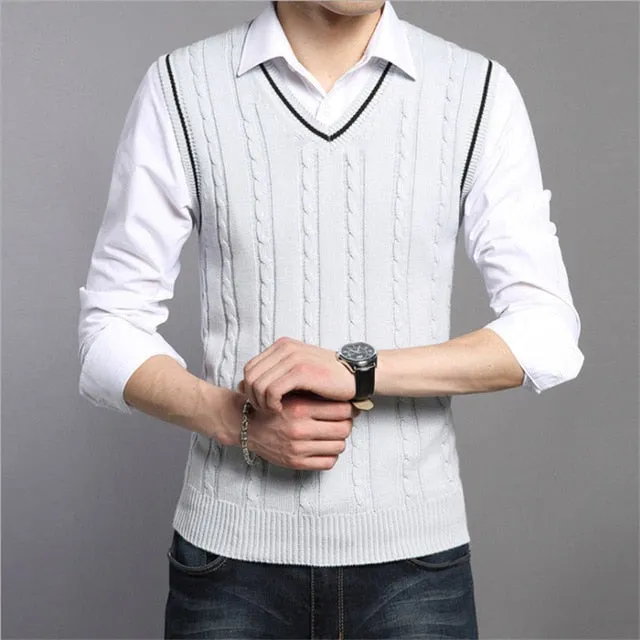 Mens Sweaters Autumn Winter Jacket Men Warm Pullovers Sleeveless O Neck Knitted Vest Femme Elegant Casual Sweater Vests