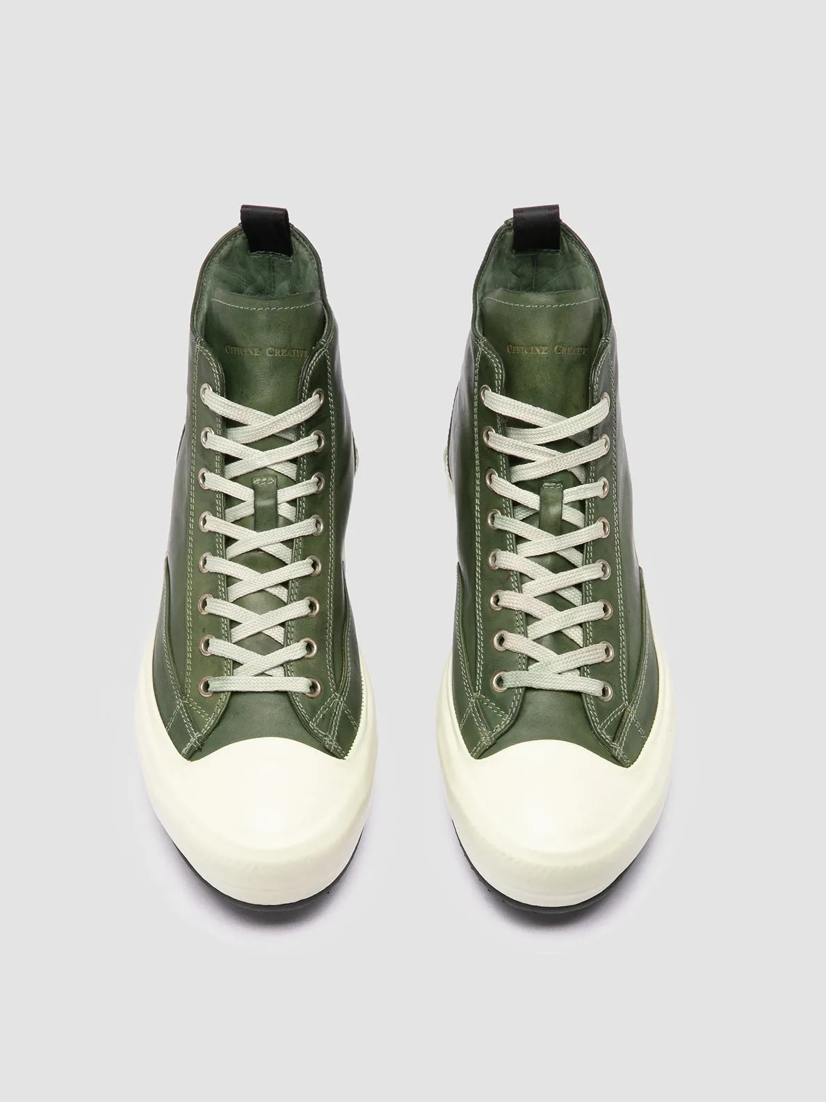 MES DD 002 - Green Leather High Top Sneakers