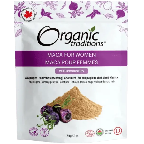 Organic Traditions Maca for Women with Probiotics 150g