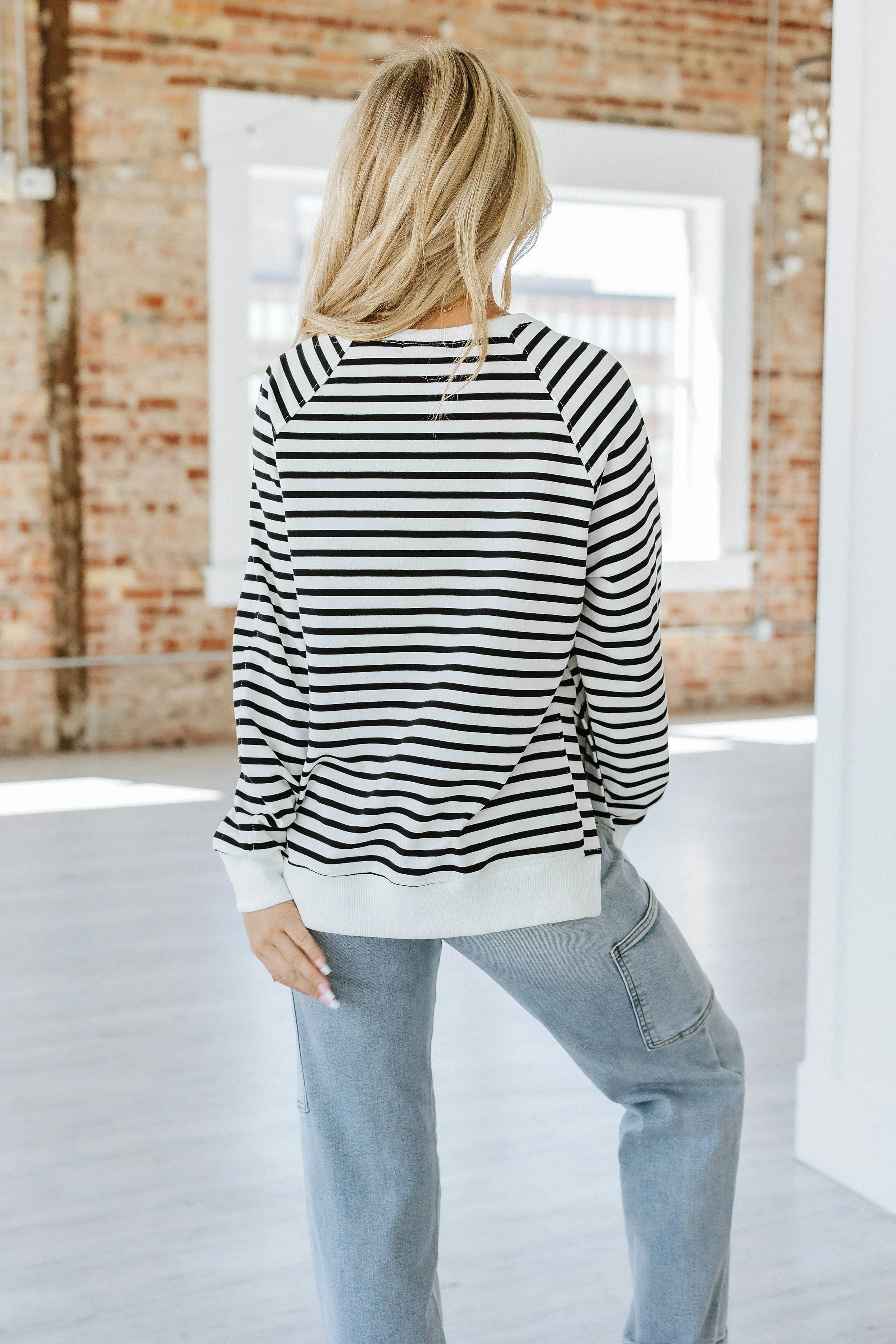 Pierce Striped Loose Sweatshirt | S-XL | PRE ORDER