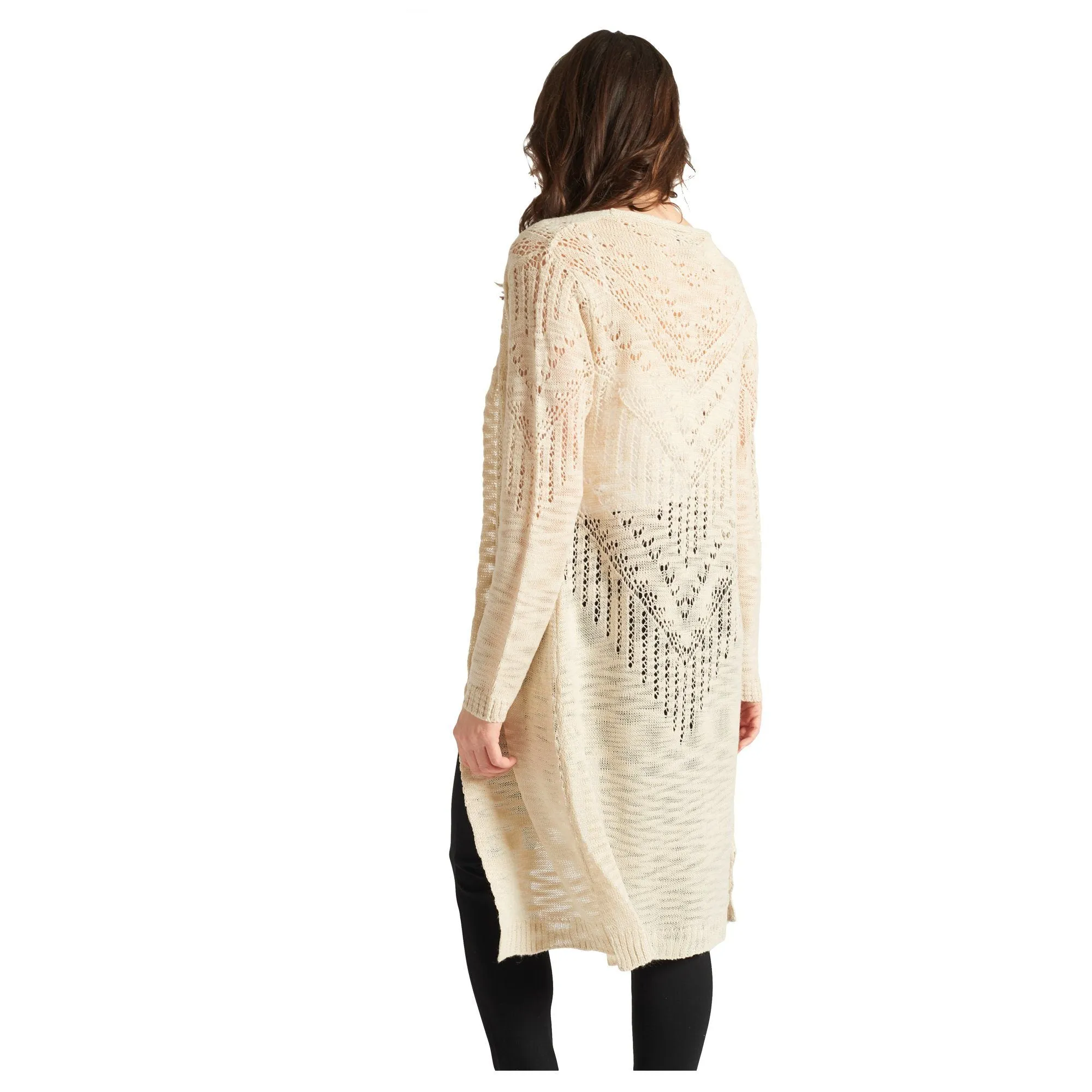 Pointelle Cardigan - Beige