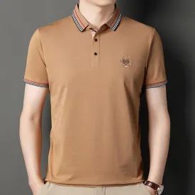 Premium Silk Cotton Casual Business Versatile Chic Short Sleeve Polo Shirt