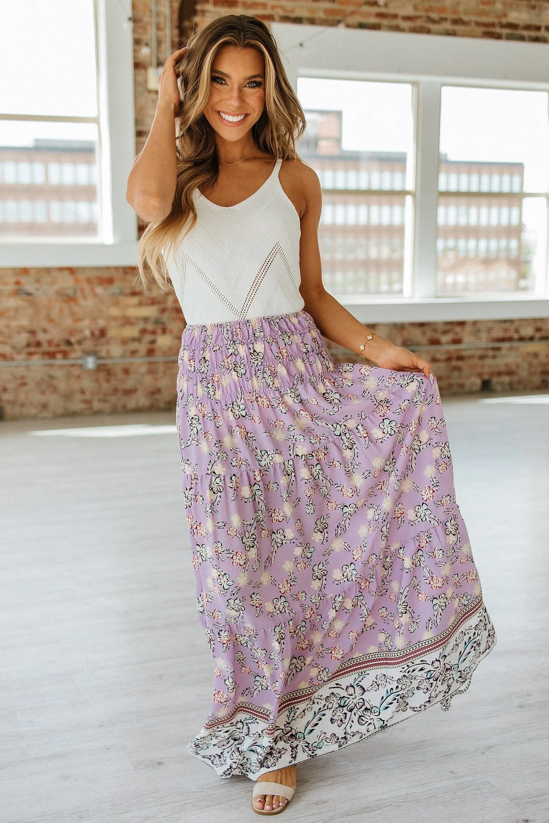 SALE - Gibson Floral Print Maxi Skirt | Size XL