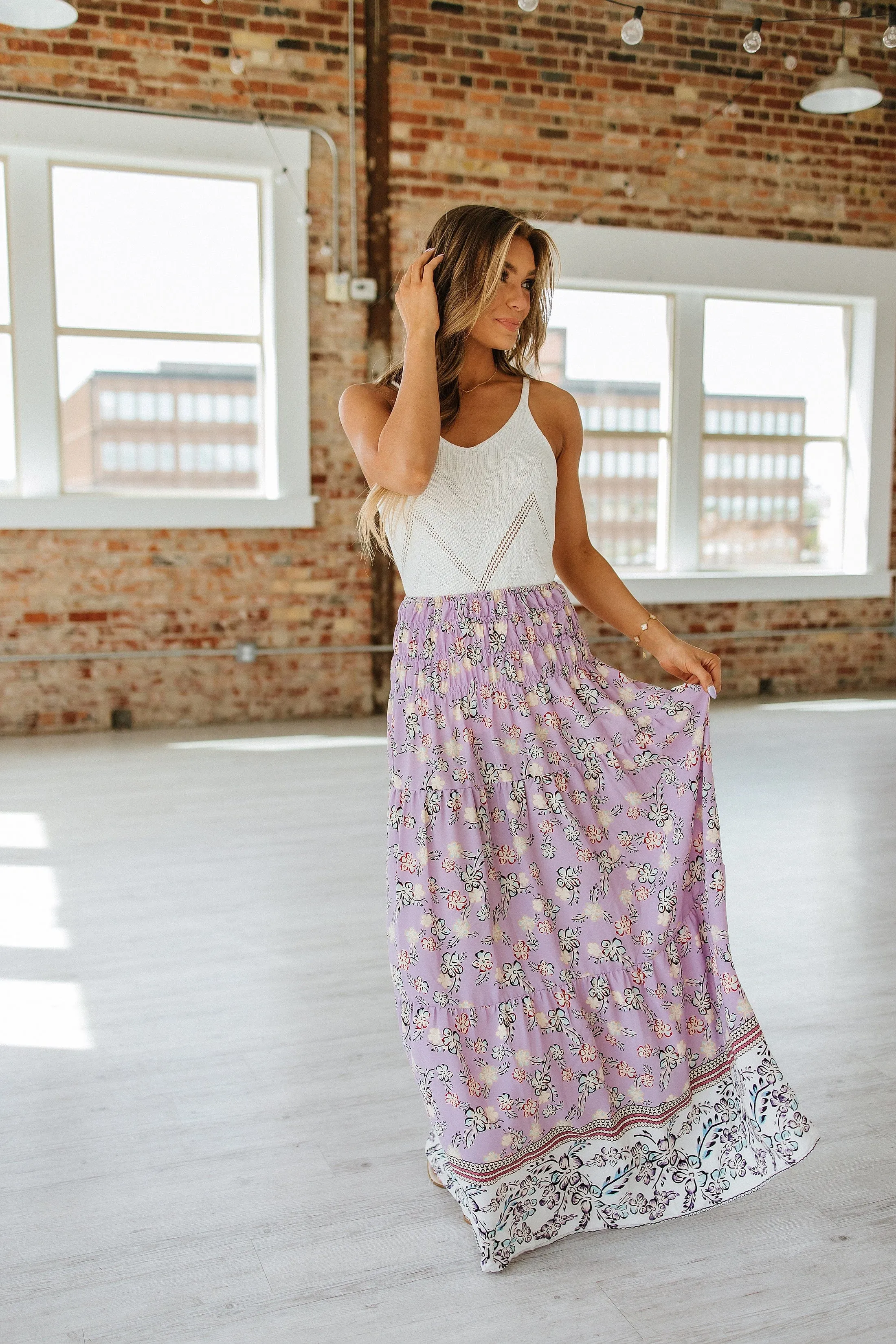 SALE - Gibson Floral Print Maxi Skirt | Size XL