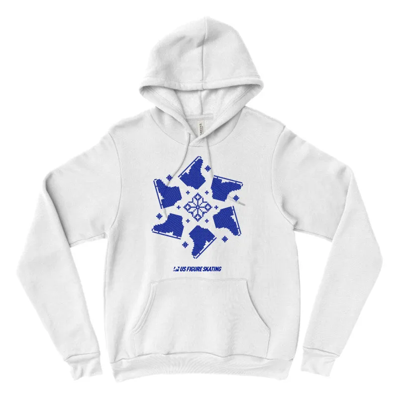 Snowflake Skate, Fleece Pullover Hooded Sweatshirt