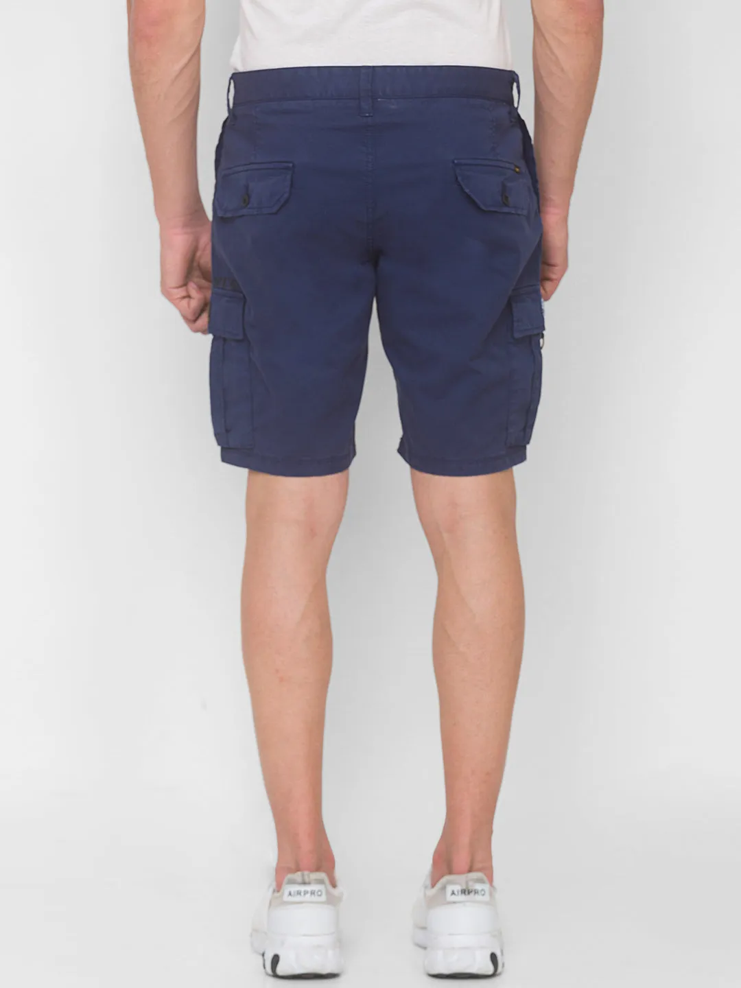 Spykar Men Indigo Blue Solid Relaxed Mid-Rise Shorts (Relaxed)