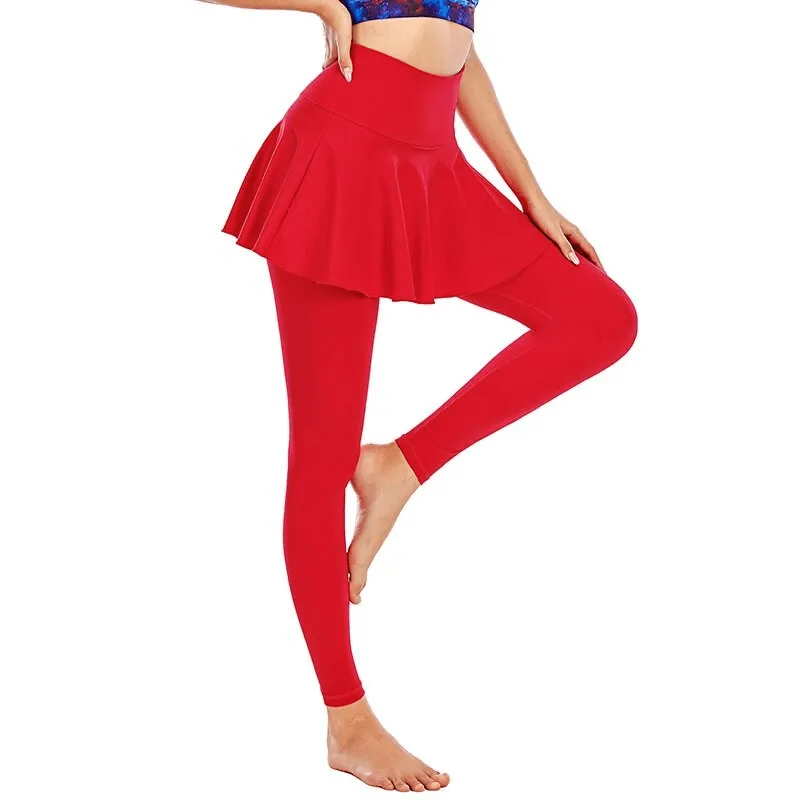 Stylish Elastic Women's Leggings-Skirt with Secret Pockets for Training - SF1357