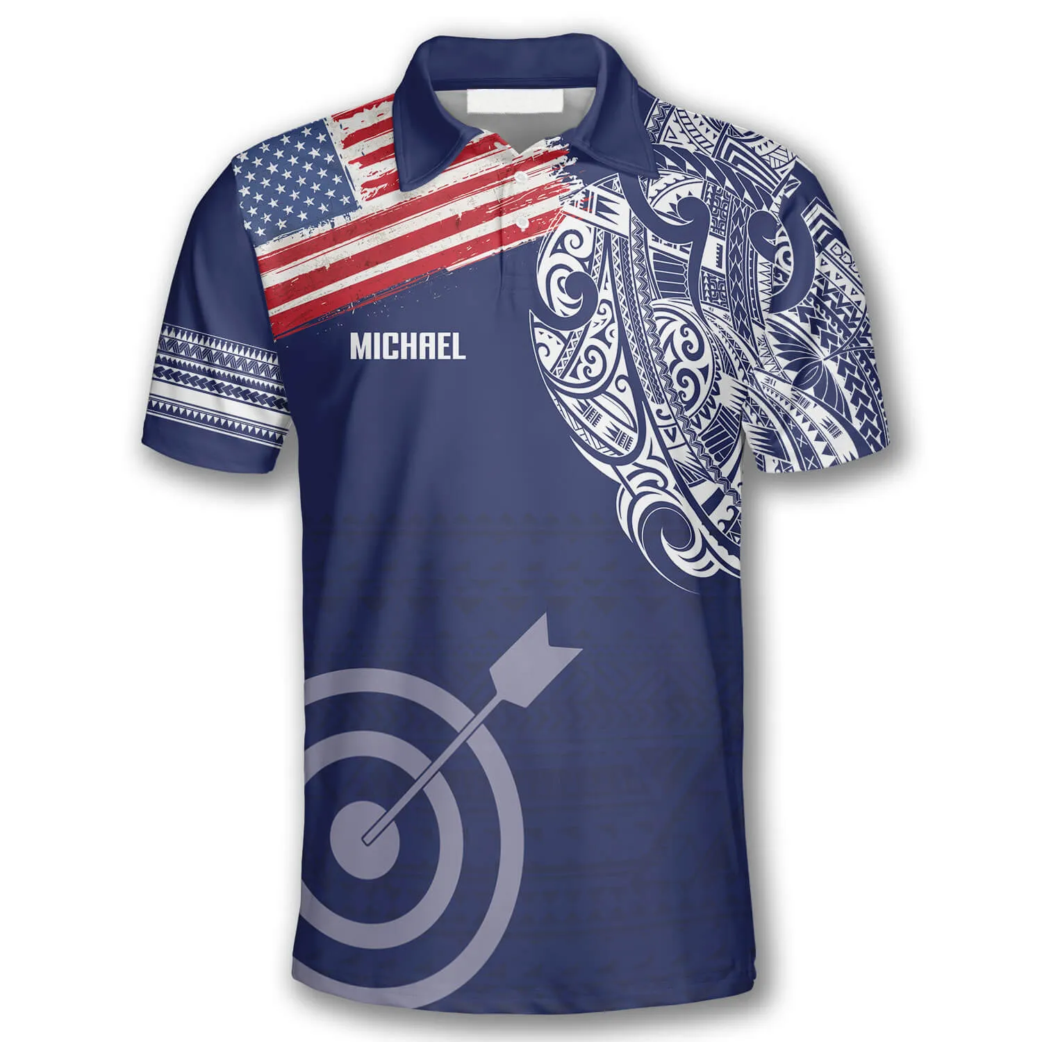 US Flag Tribal Pattern Custom Archery Shirts For Men, 3D All Over Print Archery Shirt, Flag Shirt