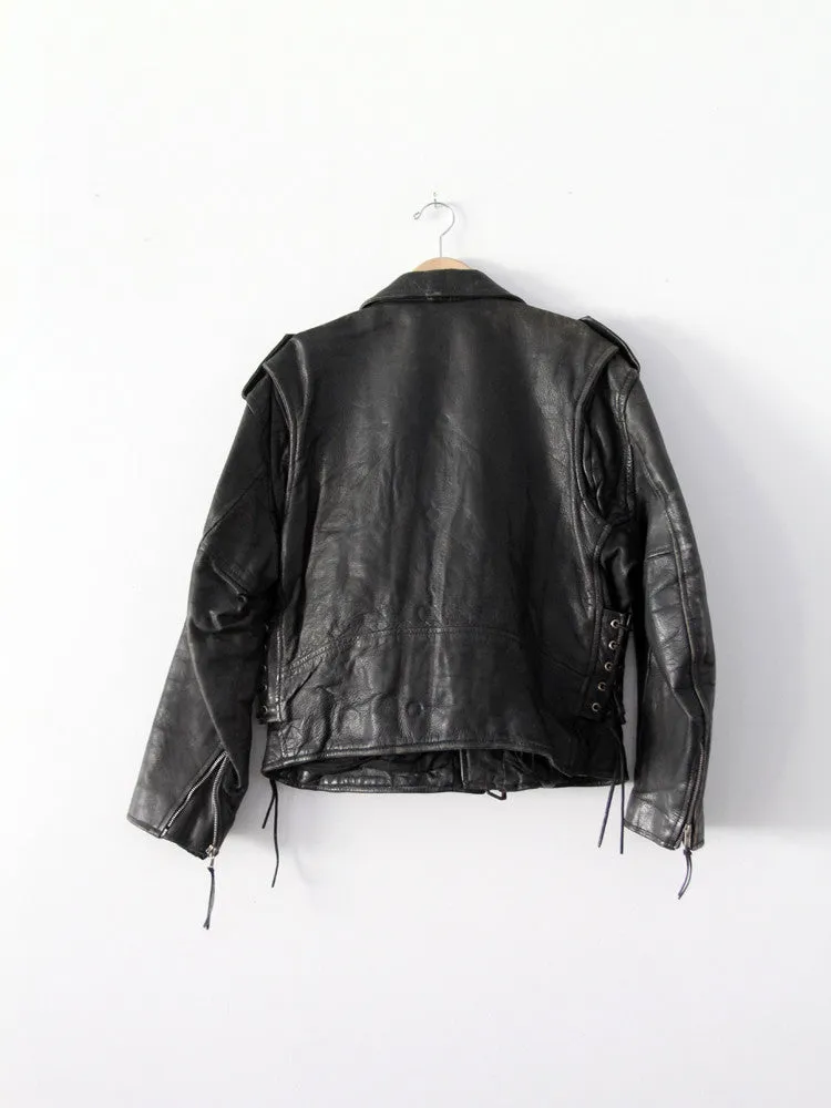 vintage 70s leather motorcycle jacket