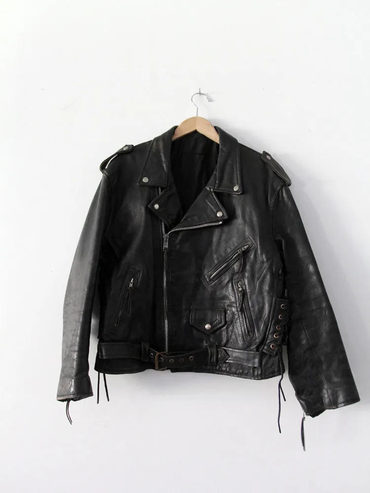 vintage 70s leather motorcycle jacket