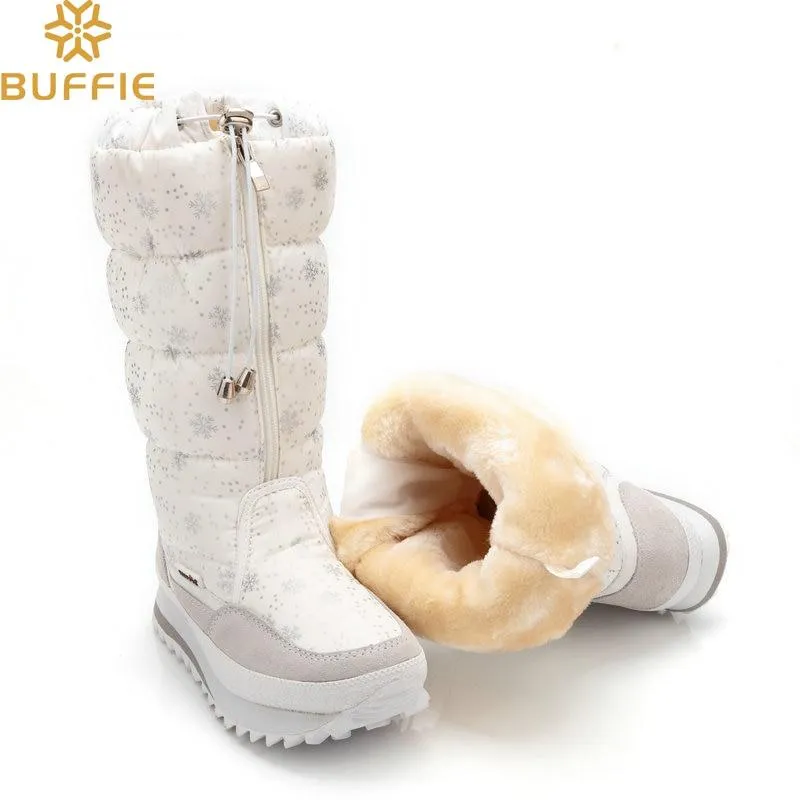 Winter boots High Women Snow Boots plush Warm shoes Plus size 35 to big 42 easy wear girl  zip shoes female hot boots