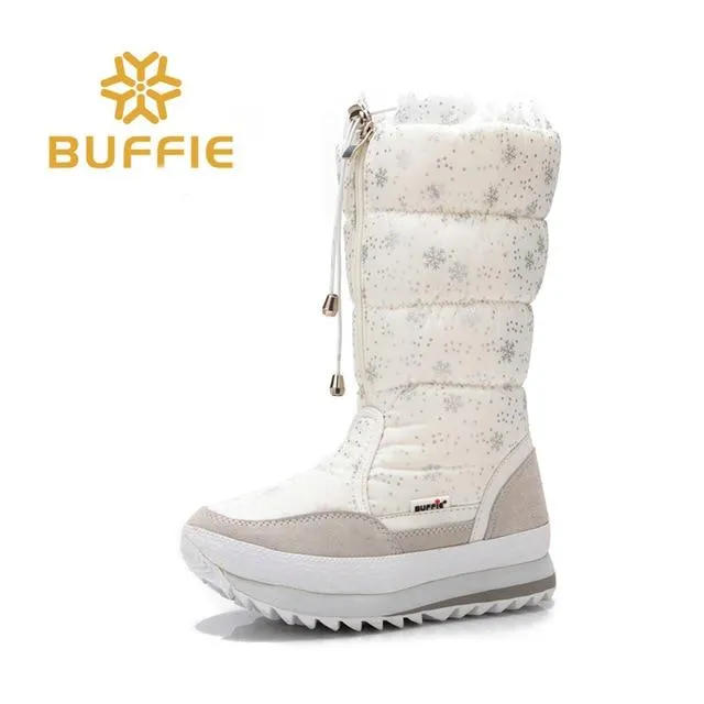 Winter boots High Women Snow Boots plush Warm shoes Plus size 35 to big 42 easy wear girl  zip shoes female hot boots