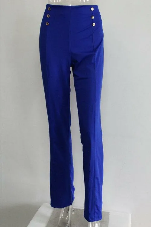 Women Solid Color Wide Leg Pants High Waist Flared Trousers Sliming