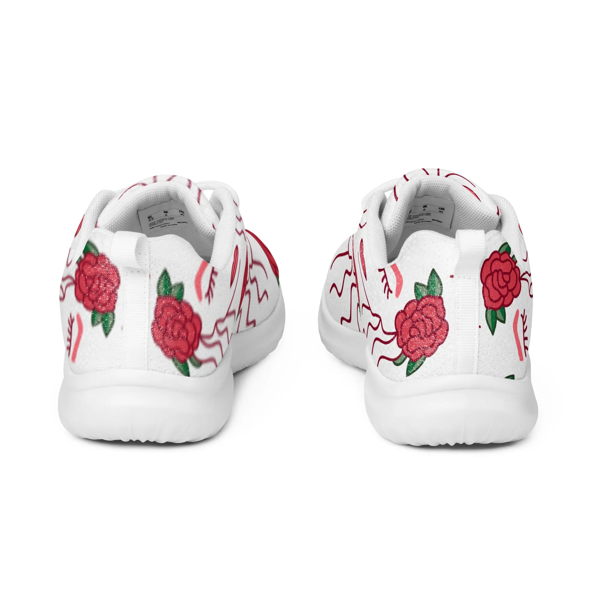 Women’s athletic sneaker with Abstract Hair Rose Pattern- Ivy