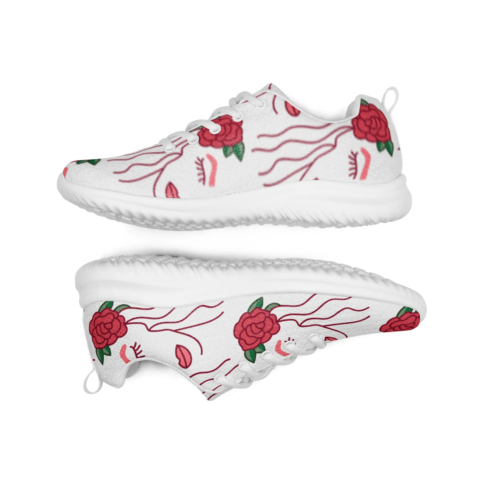 Women’s athletic sneaker with Abstract Hair Rose Pattern- Ivy