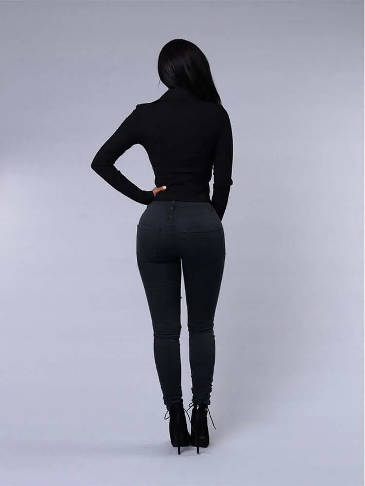 Women's Hot sale !  Ripped jeans sexy skinny denim fashion Streetwear casual pencil pants